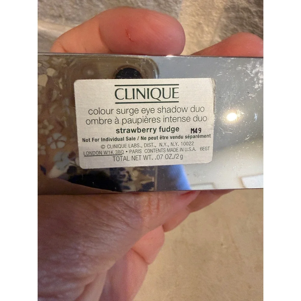 Clinique Colour Surge Eye Shadow Duo Strawberry Fudge M49 Pink Brown Shimmer 2g